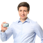 man holding a credit card